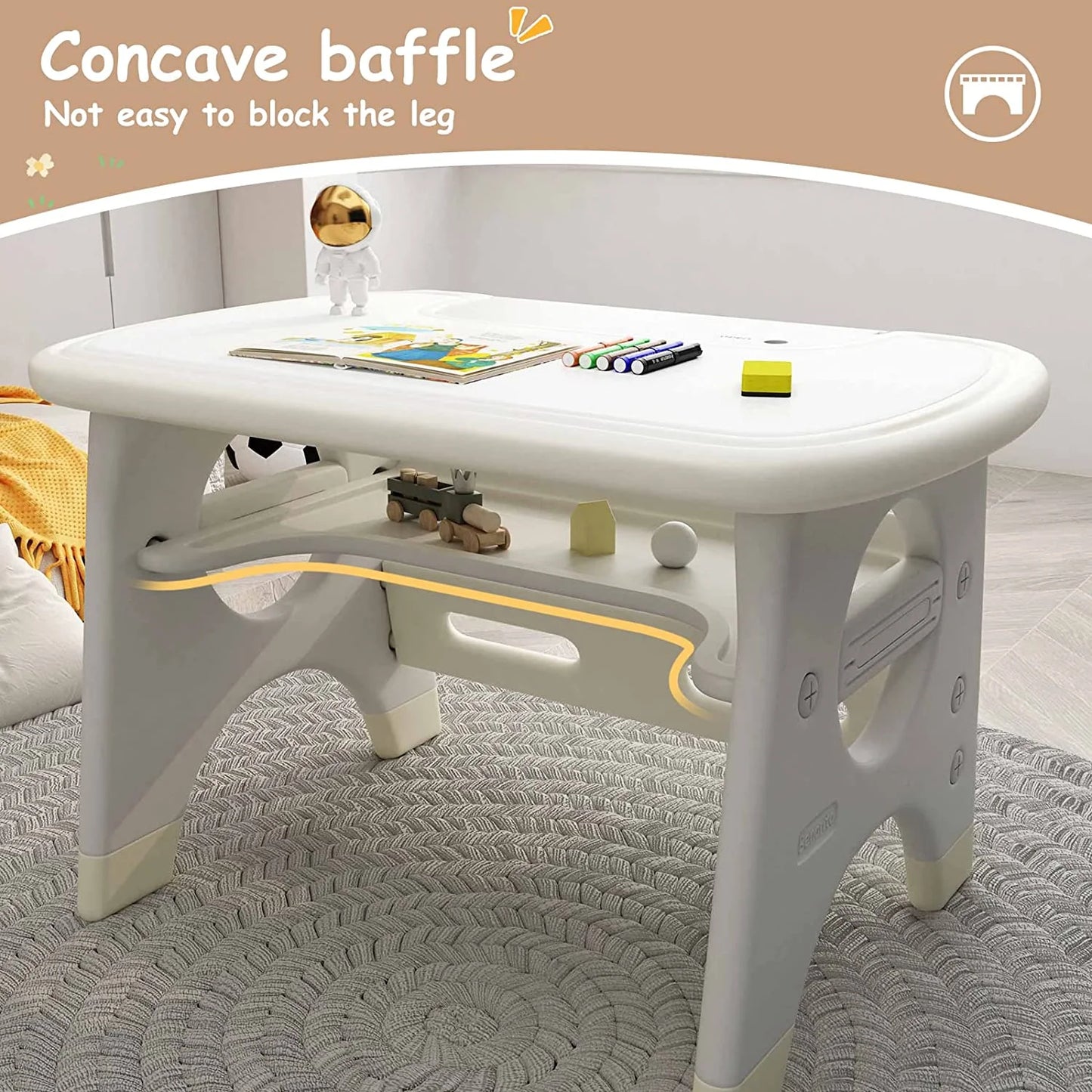 ✨Toddler's Drawing Table and Chair Set 2-Piece Grey Activity Table