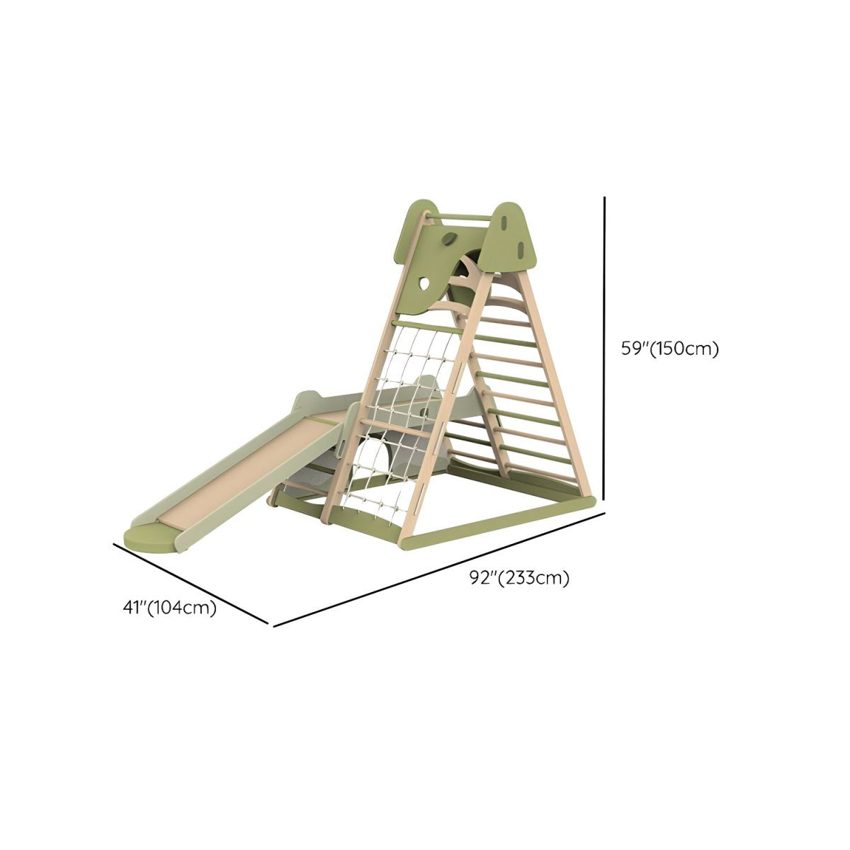 🥇Wood Children's Climbing Racks with Swing and Slide - Climbing Frame