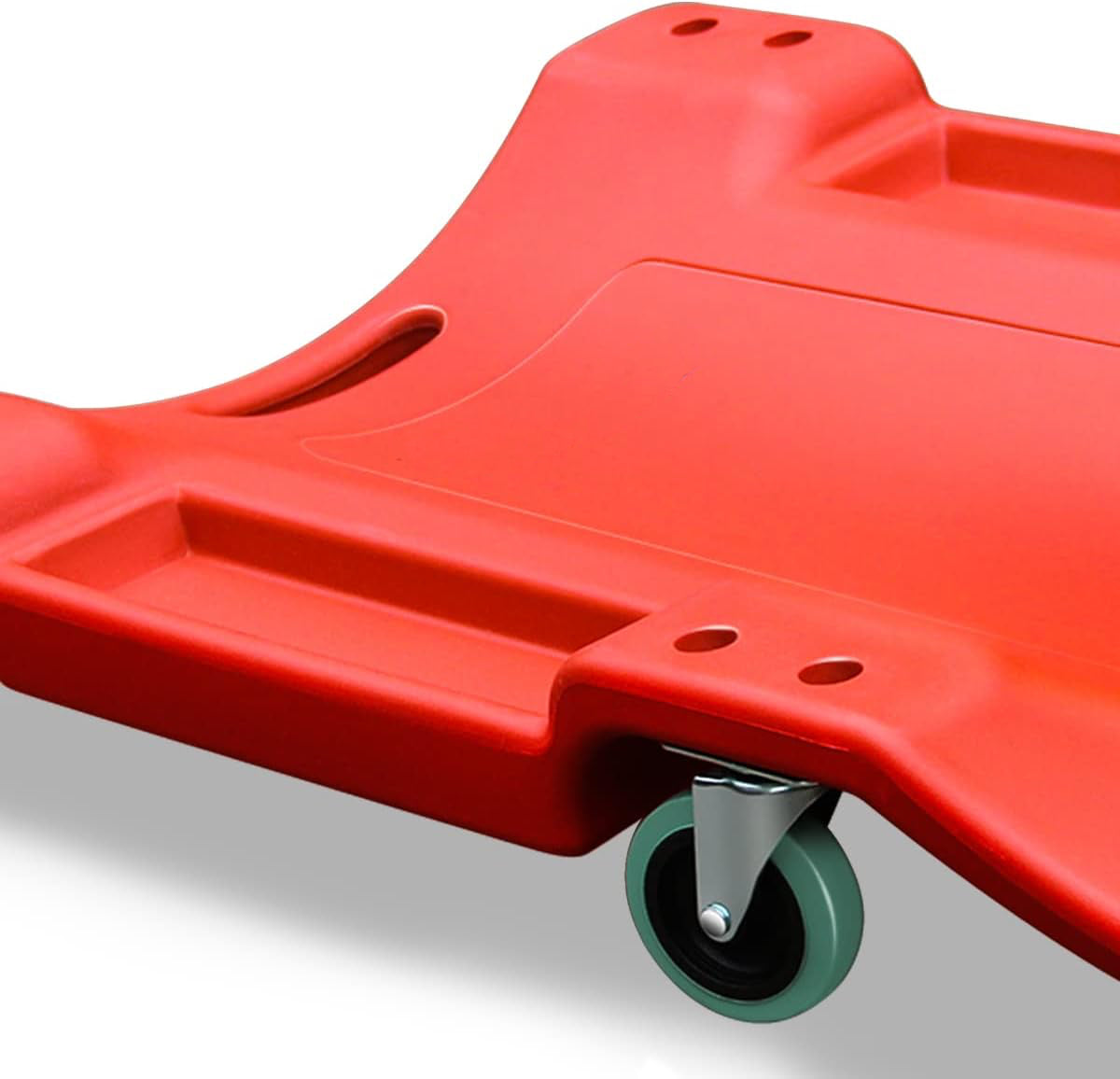 💥40" Mechanic Creeper, Blow-Mold Low Profile Rolling Garage Crawler with Padded Headrest, Dual Tool Trays, 350 lb Capacity