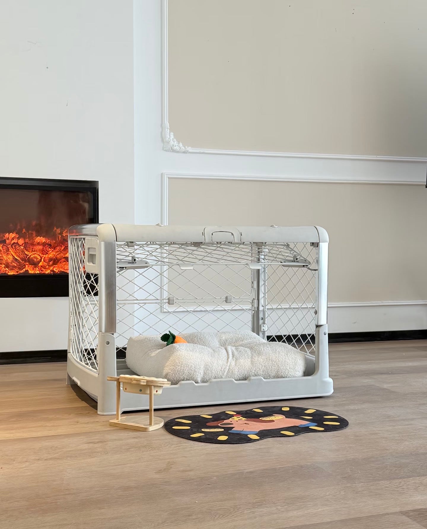 🦮Foldable pet cage with wheels – a high-quality, portable pet cage, providing a safe, stylish, and convenient indoor living space for your pet.
