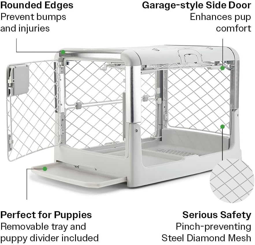 🦮Foldable pet cage with wheels – a high-quality, portable pet cage, providing a safe, stylish, and convenient indoor living space for your pet.