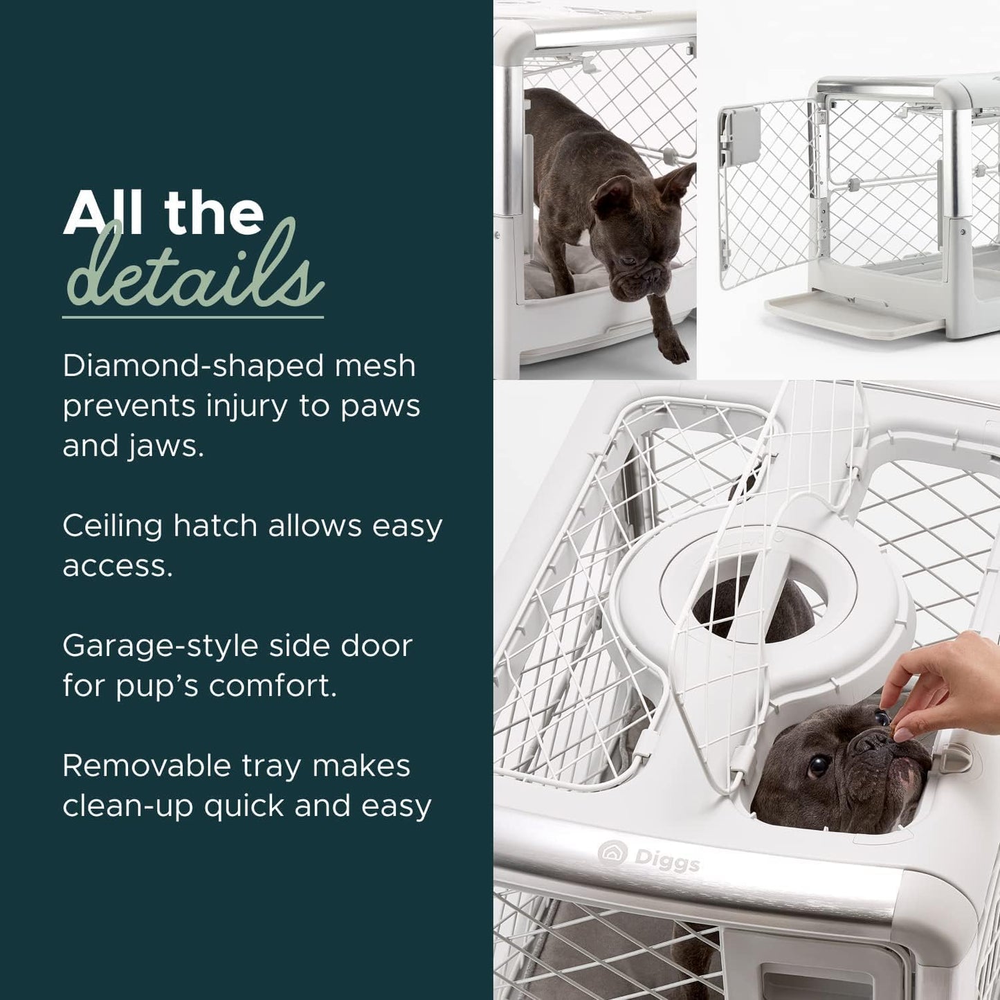 🦮Foldable pet cage with wheels – a high-quality, portable pet cage, providing a safe, stylish, and convenient indoor living space for your pet.