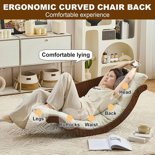 ✨Rocking Recliner Chair, Multifunctional Rocking Recliners, Solid Wood Recliner Rocking Chair with Cushion, Chair Recliner for Bedroom Living Room Balcony