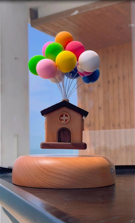 ✨Floating House Lamp: A magnetic levitating night light and kinetic art sculpture.