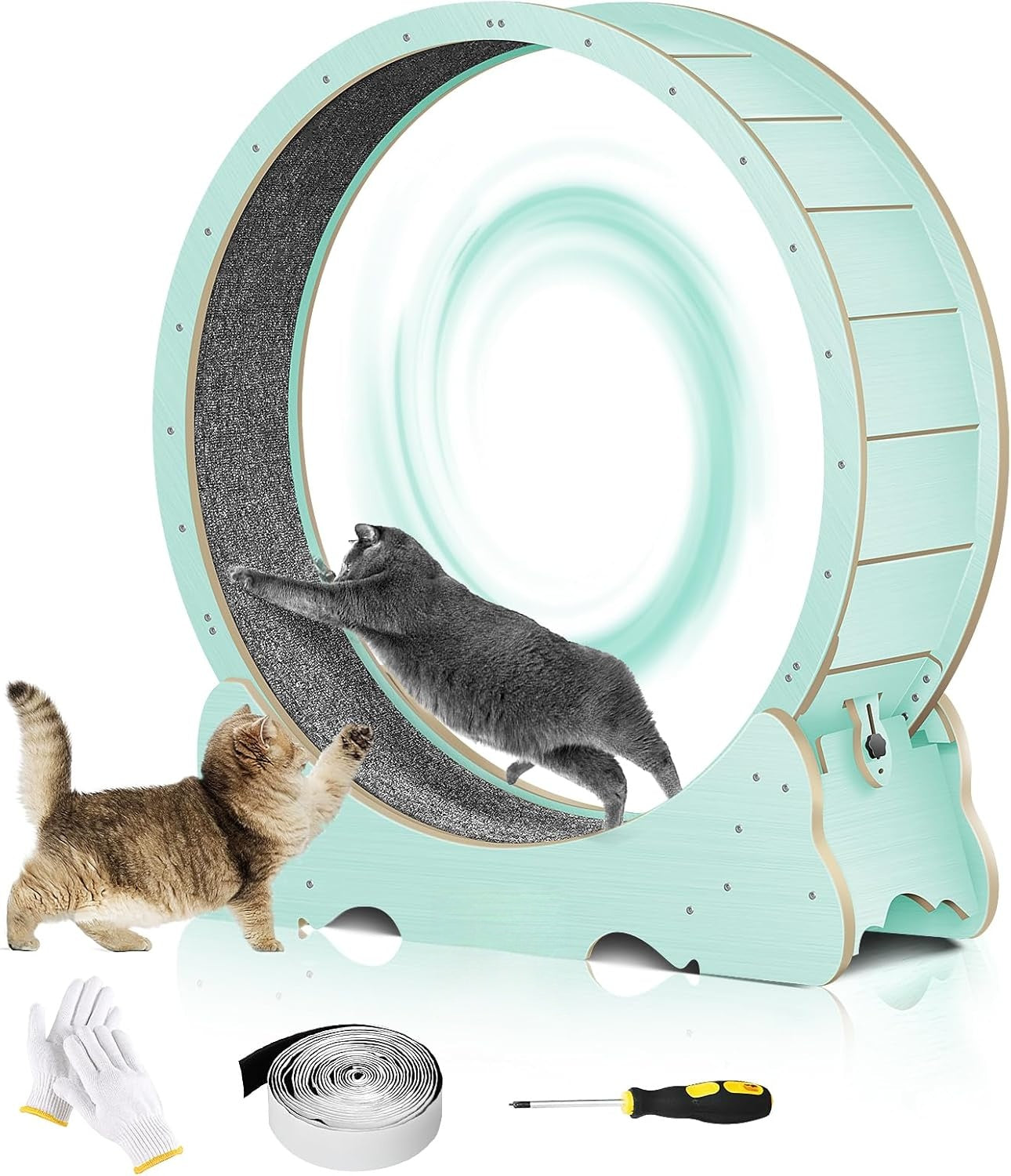 🐈Cat treadmill,Cat Wheel, 48" XL Large Cats Exercise Running Wheel, Cat Treadmill for Indoor Cats