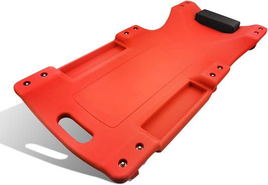 💥40" Mechanic Creeper, Blow-Mold Low Profile Rolling Garage Crawler with Padded Headrest, Dual Tool Trays, 350 lb Capacity