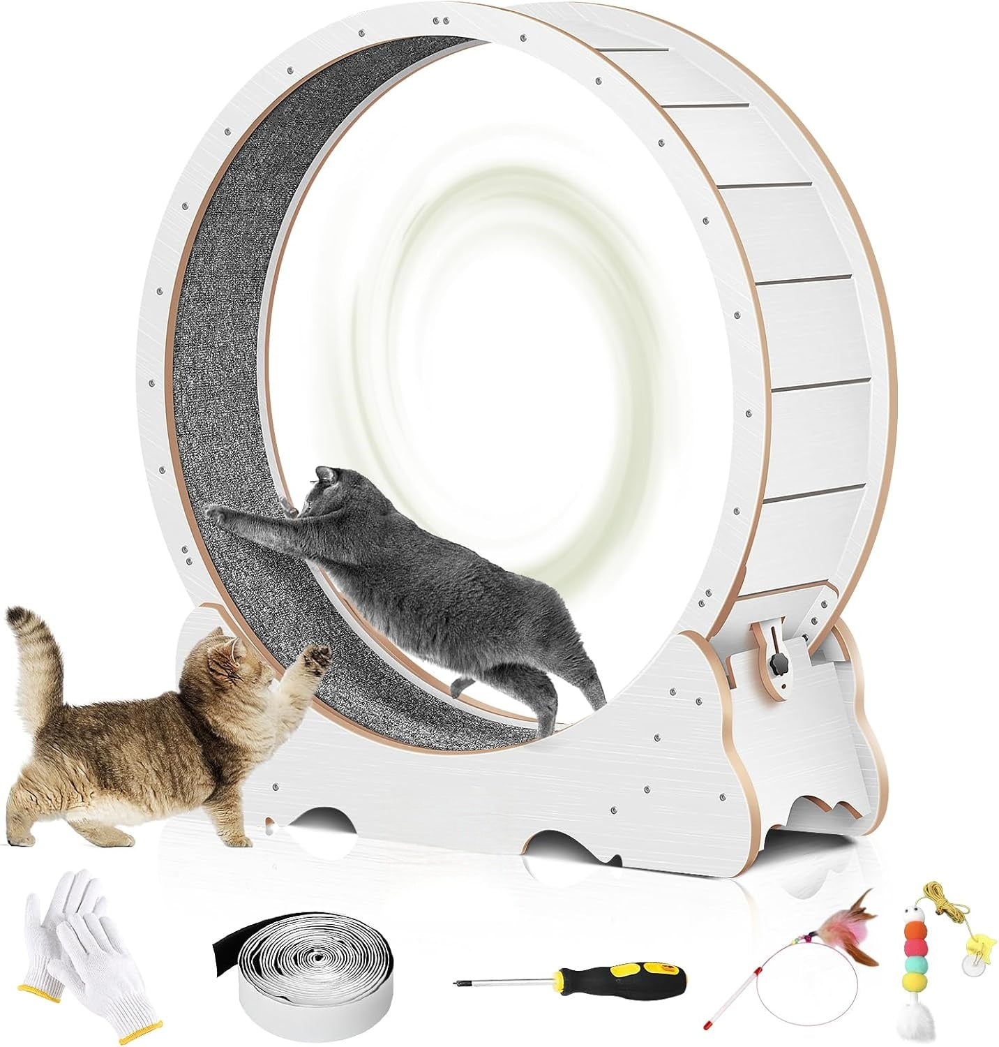 🐈Cat treadmill,Cat Wheel, 48" XL Large Cats Exercise Running Wheel, Cat Treadmill for Indoor Cats