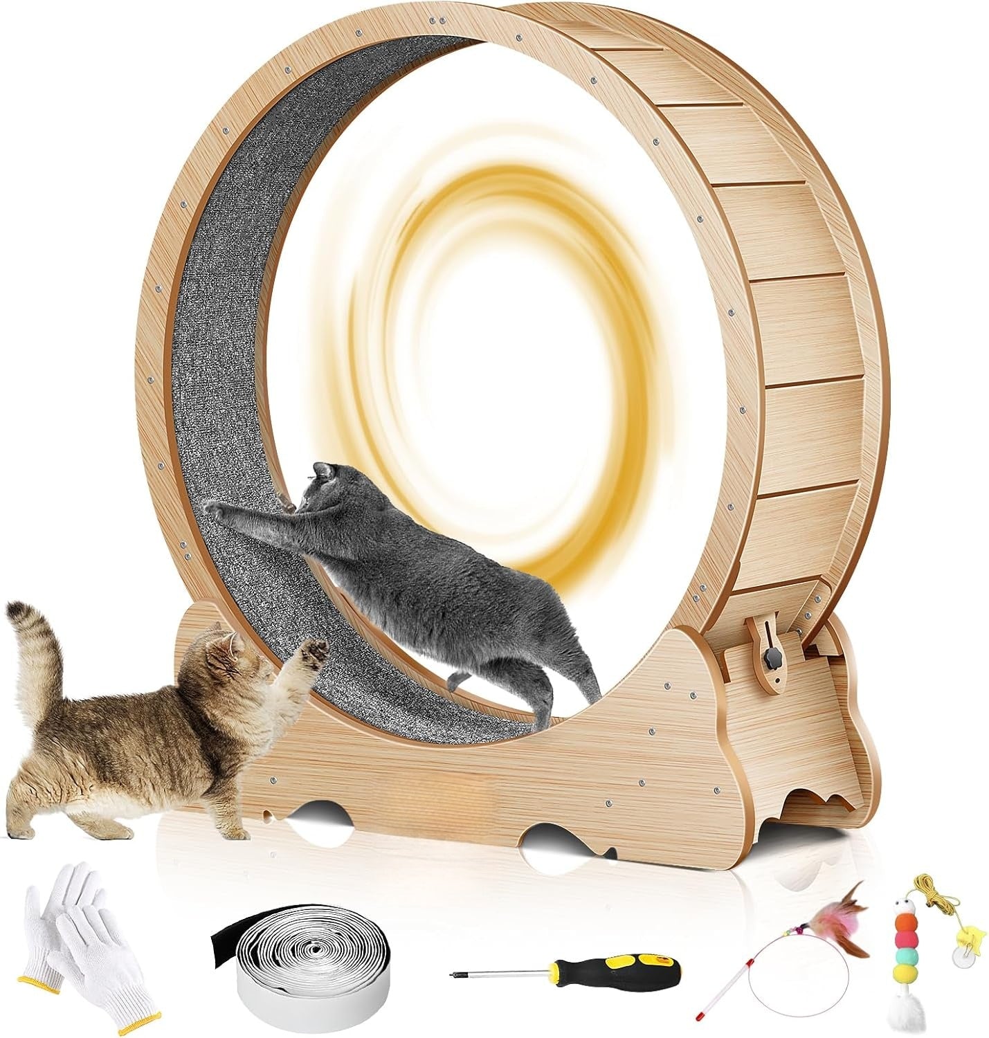 🐈Cat treadmill,Cat Wheel, 48" XL Large Cats Exercise Running Wheel, Cat Treadmill for Indoor Cats
