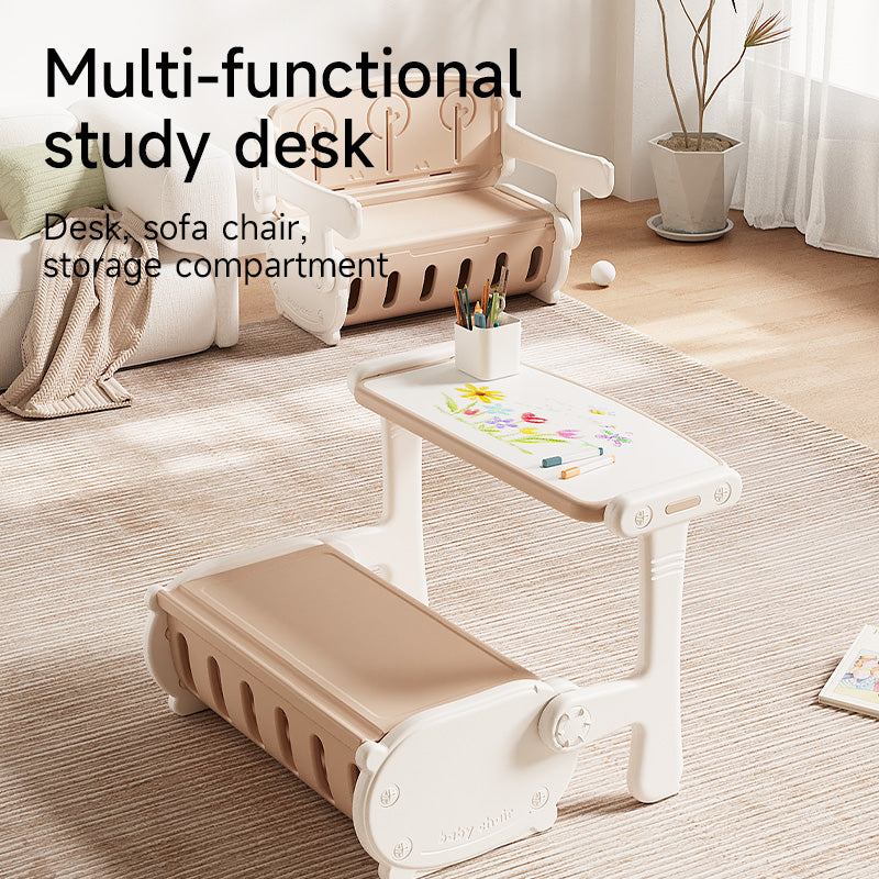 💥Summer Offers🎉Multifunctional kids study table and chairs easy to store plastic beach table for living room and school use